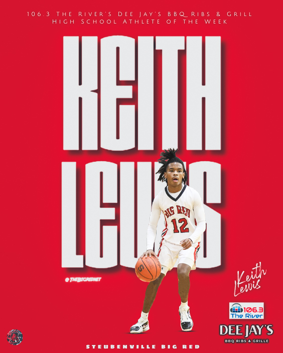 𝐓𝐡𝐢𝐬 𝐰𝐞𝐞𝐤’𝐬 𝟏𝟎𝟔.𝟑 𝐓𝐡𝐞 𝐑𝐢𝐯𝐞𝐫’𝐬 𝐃𝐞𝐞 𝐉𝐚𝐲’𝐬 𝐁𝐁𝐐 𝐑𝐢𝐛𝐬 &amp; 𝐆𝐫𝐢𝐥𝐥 𝐇𝐢𝐠𝐡 𝐒𝐜𝐡𝐨𝐨𝐥 𝐀𝐭𝐡𝐥𝐞𝐭𝐞 𝐨𝐟 𝐭𝐡𝐞 𝐖𝐞𝐞𝐤 𝐢𝐬 𝐒𝐭𝐞𝐮𝐛𝐞𝐧𝐯𝐢𝐥𝐥𝐞 𝐛𝐨𝐲𝐬’ 𝐛𝐚𝐬𝐤𝐞𝐭𝐛𝐚𝐥𝐥 𝐩𝐥𝐚𝐲𝐞𝐫 Keith Lewis. Lewis scored 34 points, including