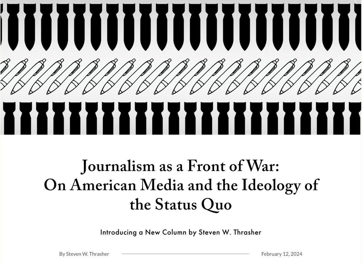 Some news! Getting back in the saddle with a regular column I'm writing for @lithub called 'Journalism as a Front of War.' Will be writing essays 2x a month on the craft & ideology of journalism—& how we might dream of better possibilities for the form lithub.com/journalism-as-…