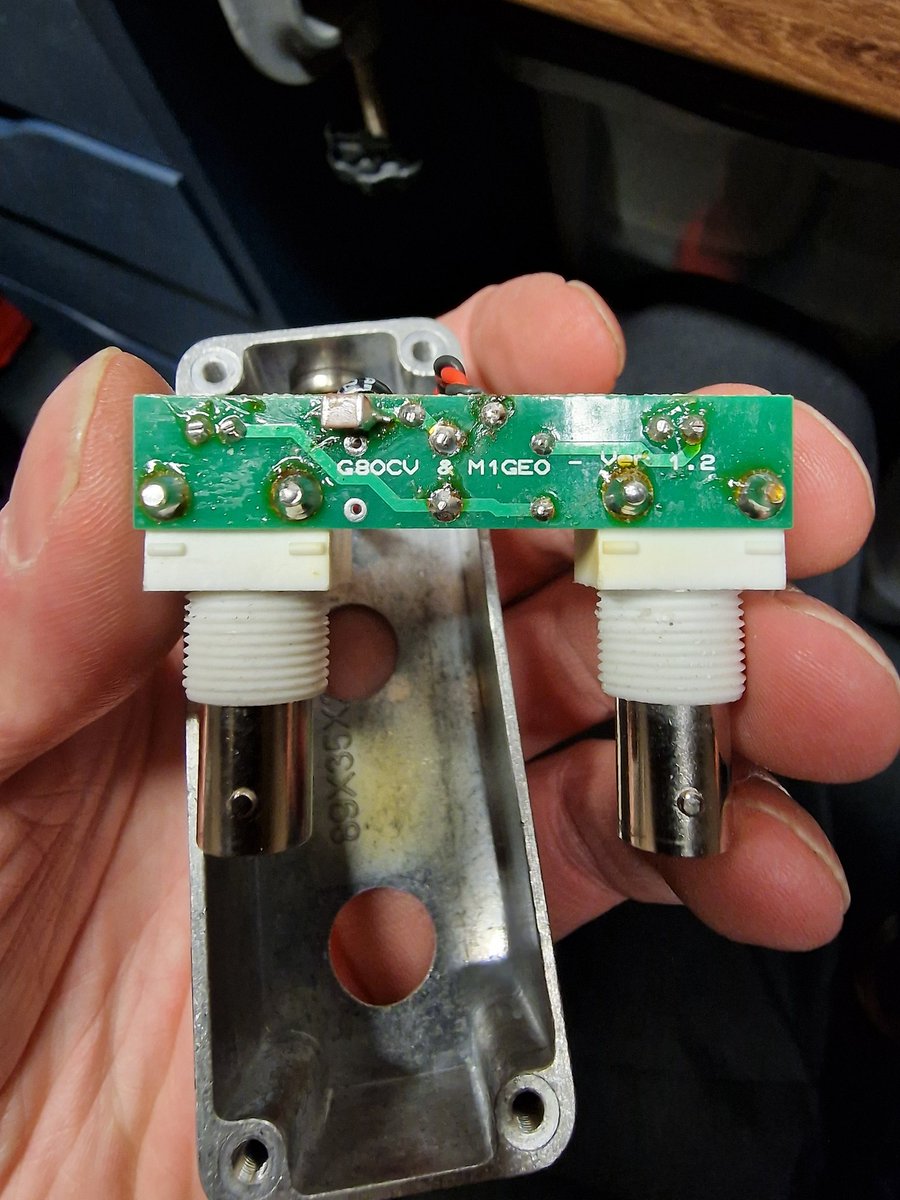 MM0ZFG's tweet photo. Fitting a new bias t board for the wellgood loop antenna. Thinking nothing lasts forever @m1bxf @m1geo Gav would be happy I'm tinkering. https://t.co/ZbWoS4HjRK