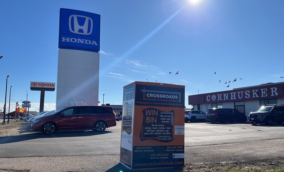 Xroadsshelter's tweet photo. Crossroads Mission Avenue has a NEW Win Bin location for your convenience at Cornhusker Honda in Grand Island (3510 Kaufman Ave)! Thank you Cornhusker Honda for supporting your community! https://t.co/n0VtHrppvM https://t.co/KZRbAkmwpS #CrossroadsMissionAvenue #WinBin #ThankYou https://t.co/68CcThoSIk