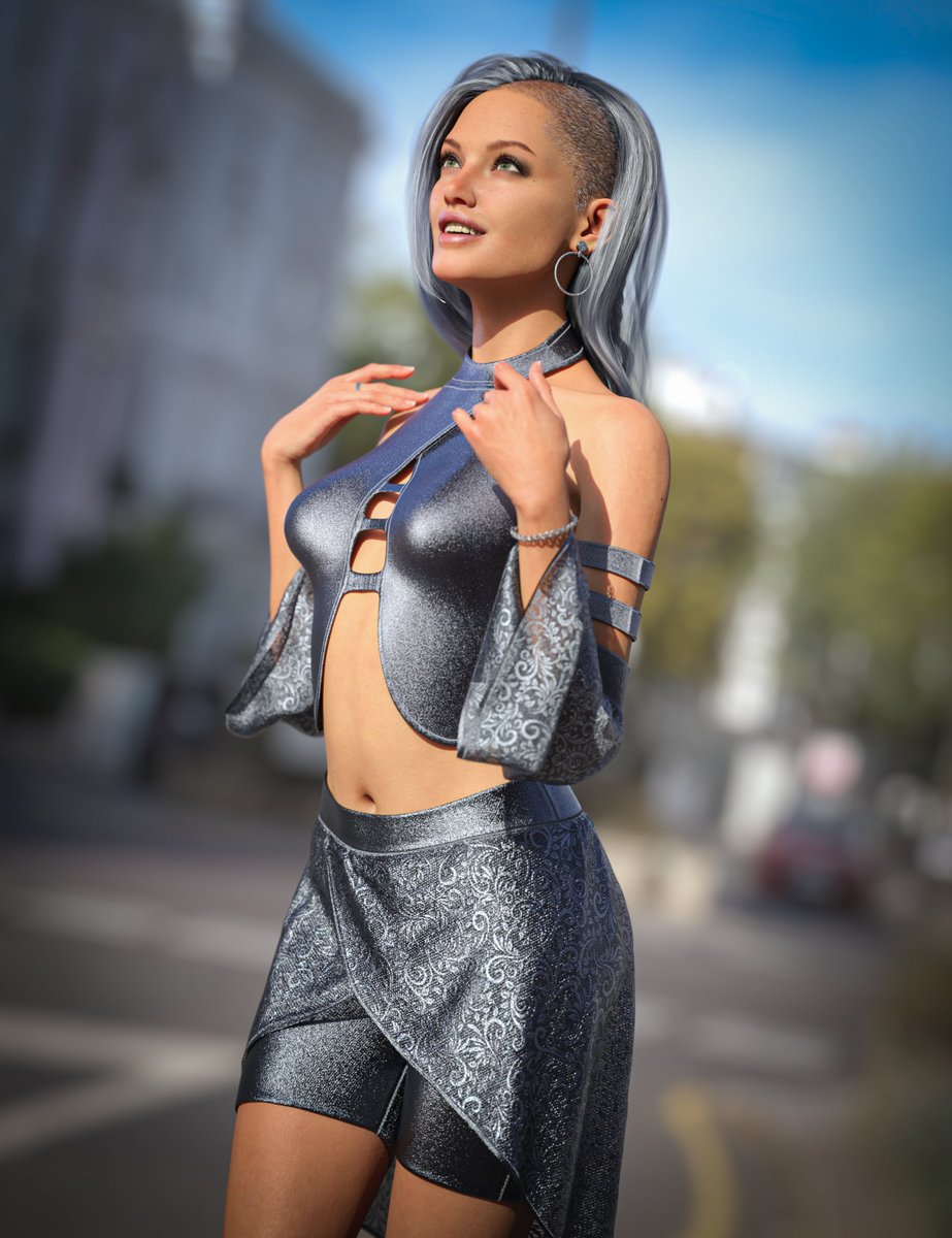 MarcHill77's tweet photo. Promo art for the dForce Chloe Everyday Outfit For Genesis 9 via @artstationhq https://t.co/dAE54Dg0Xe https://t.co/n2HGu0n2ju