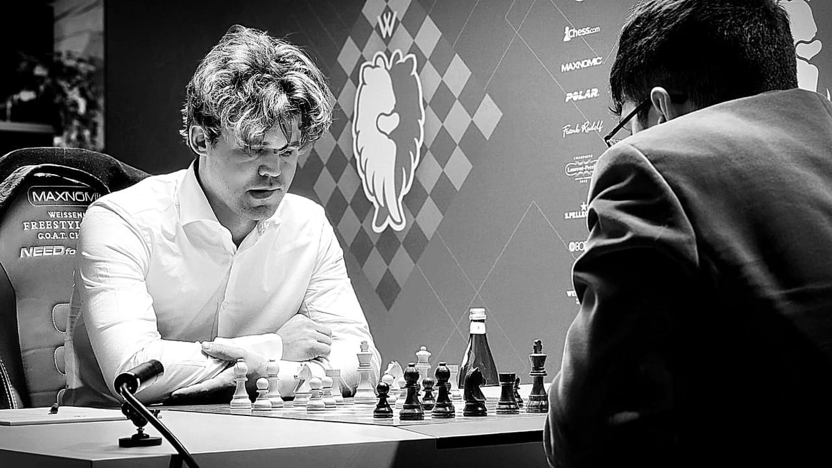 ChessbaseIndia's tweet photo. An absolutely stunning match took place between Magnus Carlsen and Alireza Firouzja at the Weissenhaus @chess_freestyle 2024. Alireza won the first chess960 classical time control game. 

Magnus struck back today in the second one equalizing the scores. They then moved into 15 mins+10 seconds rapid games. Carlsen struck gold in the first game and then followed it up with another win in the second game to beat Firouzja and advance to the semi-finals.

A thoroughly exhausted Magnus was extremely happy with his result and now takes on Nodirbek Abdusattorov in the semi-finals. In the other semi-finals we have Caruana taking on Levon Aronian. 

Gukesh will take on Vincent Keymer while Alireza Firouzja will take on Ding Liren for the fight for spots 5-8.

Photos: Amruta Mokal

#chess #chessbaseindia #freestylechess