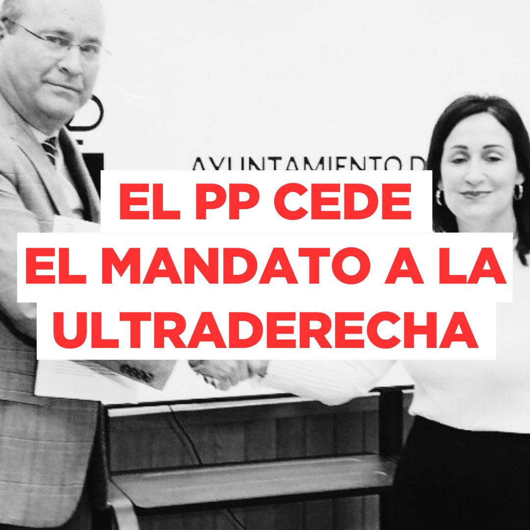 SocialistaYecla's tweet photo. Remedios Lajara admite implícitamente que su gobierno está en crisis, en lugar de buscar consensos, se abraza a la ultraderecha y pacta con Vox.
#yecla https://t.co/xbAzNgIiri