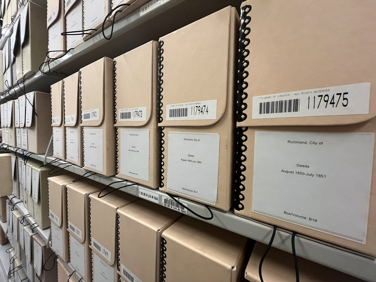 LibraryofVA's tweet photo. Announcing a new collection available from Virginia Untold: The #AfricanAmerican Narrative just in time for #BlackHistoryMonth! 462 bills of sale &amp; deeds from the City of #Richmond have been digitized. Most include full transcriptions.
Learn more at https://t.co/np3bcR8X1N https://t.co/Nm02kkrn47