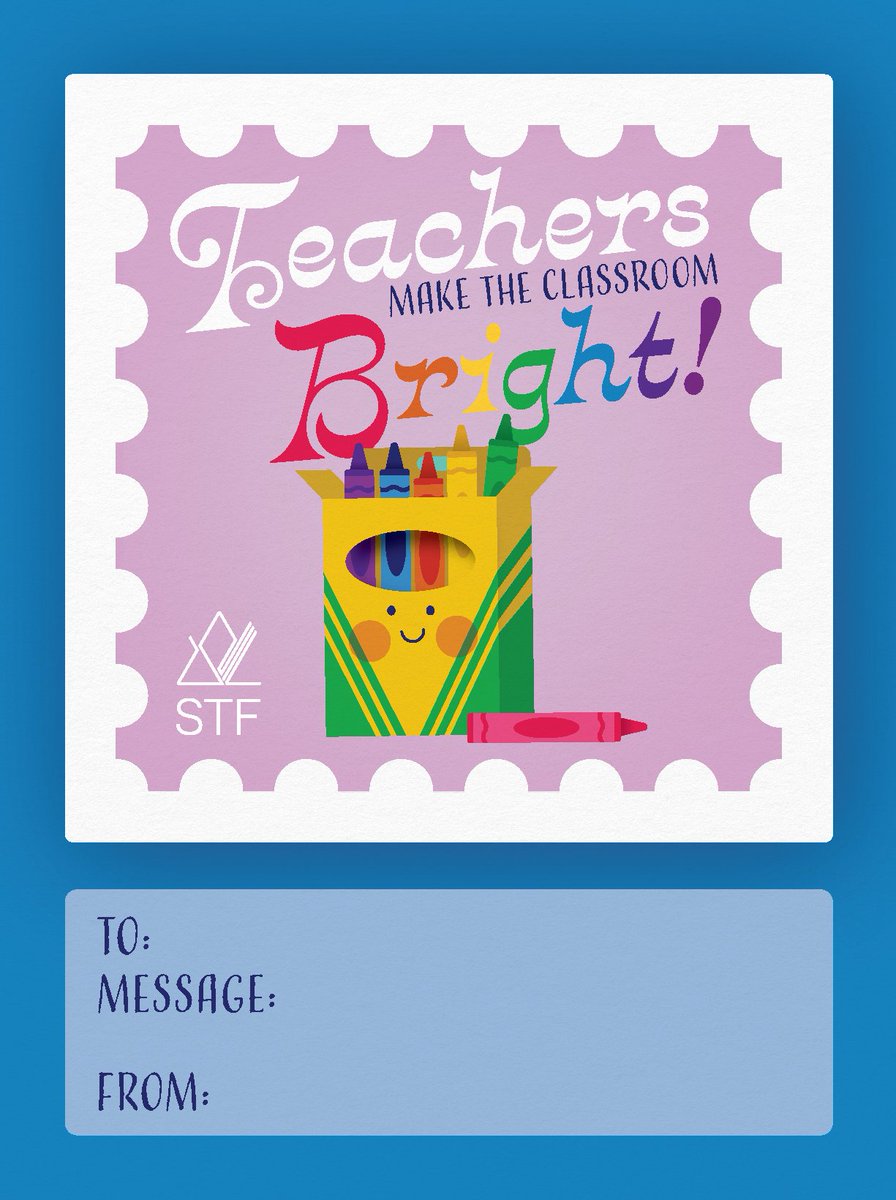 It's Teacher and Staff Appreciation Week—thank you, teachers and school staff, for all you do to set students up for success. 🌠 Share our cards on social media or print out for the hard-working teacher and school staff member in your life!

Download now: tellthemtuesday.com/toolkit