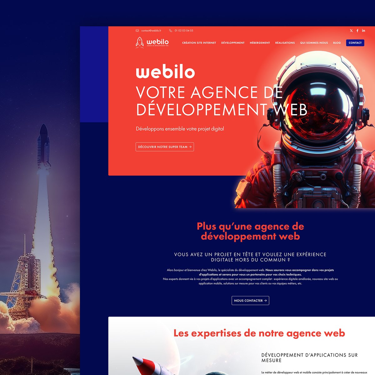 Hypaepa's tweet photo. Création d'un Web design pour l'agence de développement #Webilo 🚀 https://t.co/FdcA0YCd4i