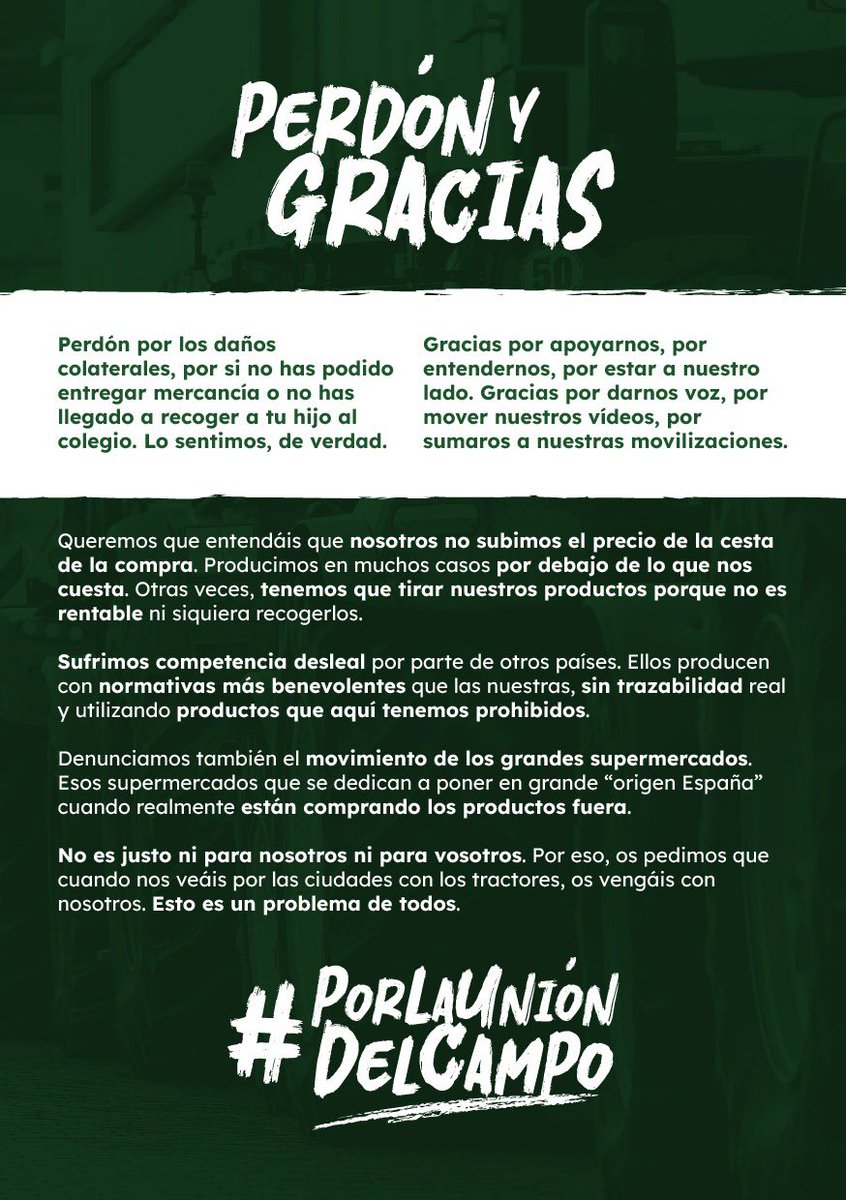 Perdón y gracias.
#PorLaUnionDelCampo #vidacochina #TractoradaNacional