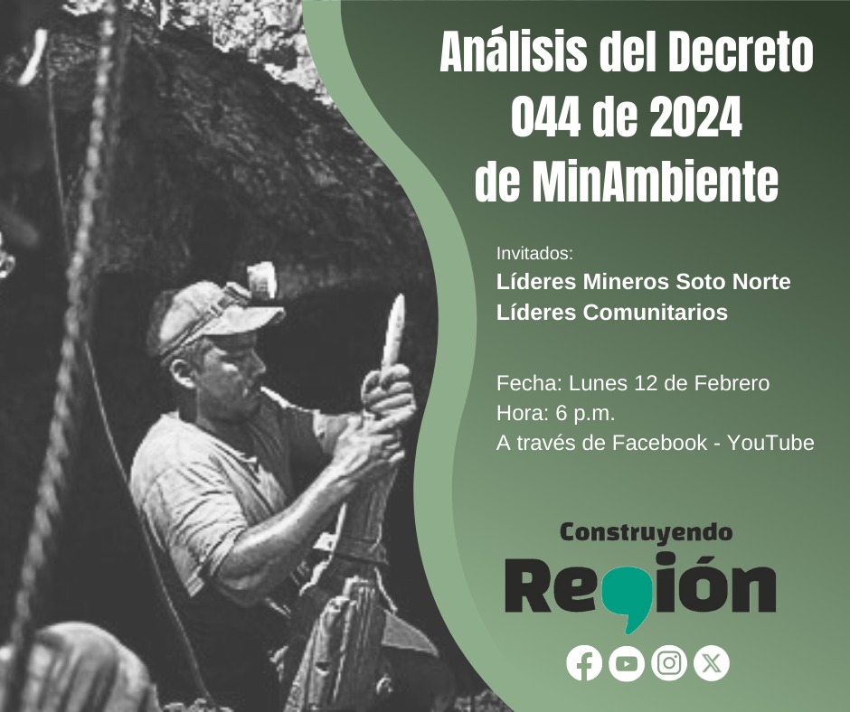 Hoy a las 6 de la tarde conozca las preocupaciones de líderes de #SotoNorte respecto al decreto 044 DDE <a href="/MinAmbienteCo/">MinAmbiente Colombia</a>.
#Respeto #Tradición #Ancestralidad
<a href="/GobdeSantander/">Gobernación de Santander</a> <a href="/CONSOTONORTE/">Consejo para el Desarrollo de Soto Norte</a> <a href="/calimineros/">Calimineros S.A.S.</a>  <a href="/asomineros/">Asomineros</a> <a href="/orlandolizcano/">orlando lizcano</a> <a href="/EdwinAlbertoBl1/">Edwin Alberto Blanco Portilla</a> <a href="/FabioMauro2772/">Fabio Mauro Maldonado</a>