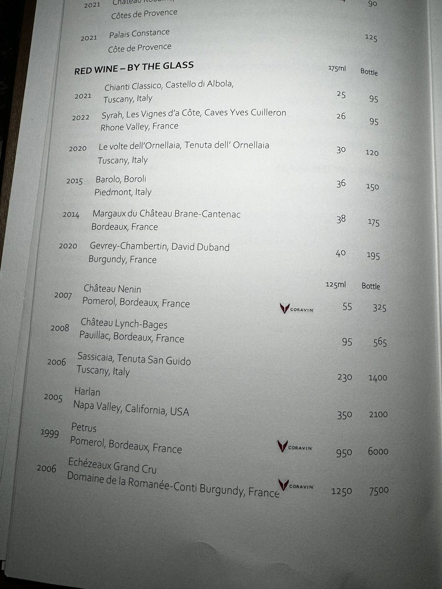 jwalkermobile's tweet photo. Is this the most insane “by the glass” list??? https://t.co/ivM3WsbGzk