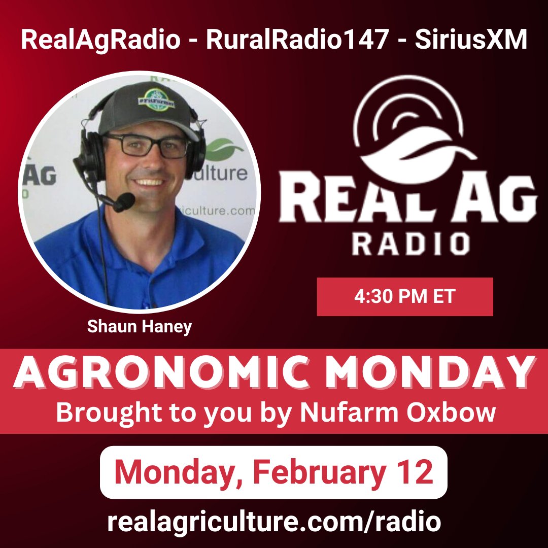 Tune in to #AgronomicMonday on #RealAgRadio at 430 E on @RuralRadio147 brought to you by @NufarmCA! Host @ShaunHaney is joined by @WheatPete to discuss all things agronomic, as well hear spotlight interview w/ Tyler Gullen of Nufarm #cdnag