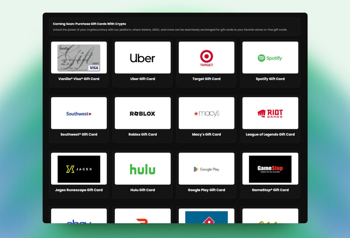 We've supercharged your experience with new on/off-boarding features in our latest update. 

But we're not done yet...

Our Gift Card marketplace will be opening soon!

guac.gg/buy-gift-cards

Everything you need, all in one dynamic ecosystem.
