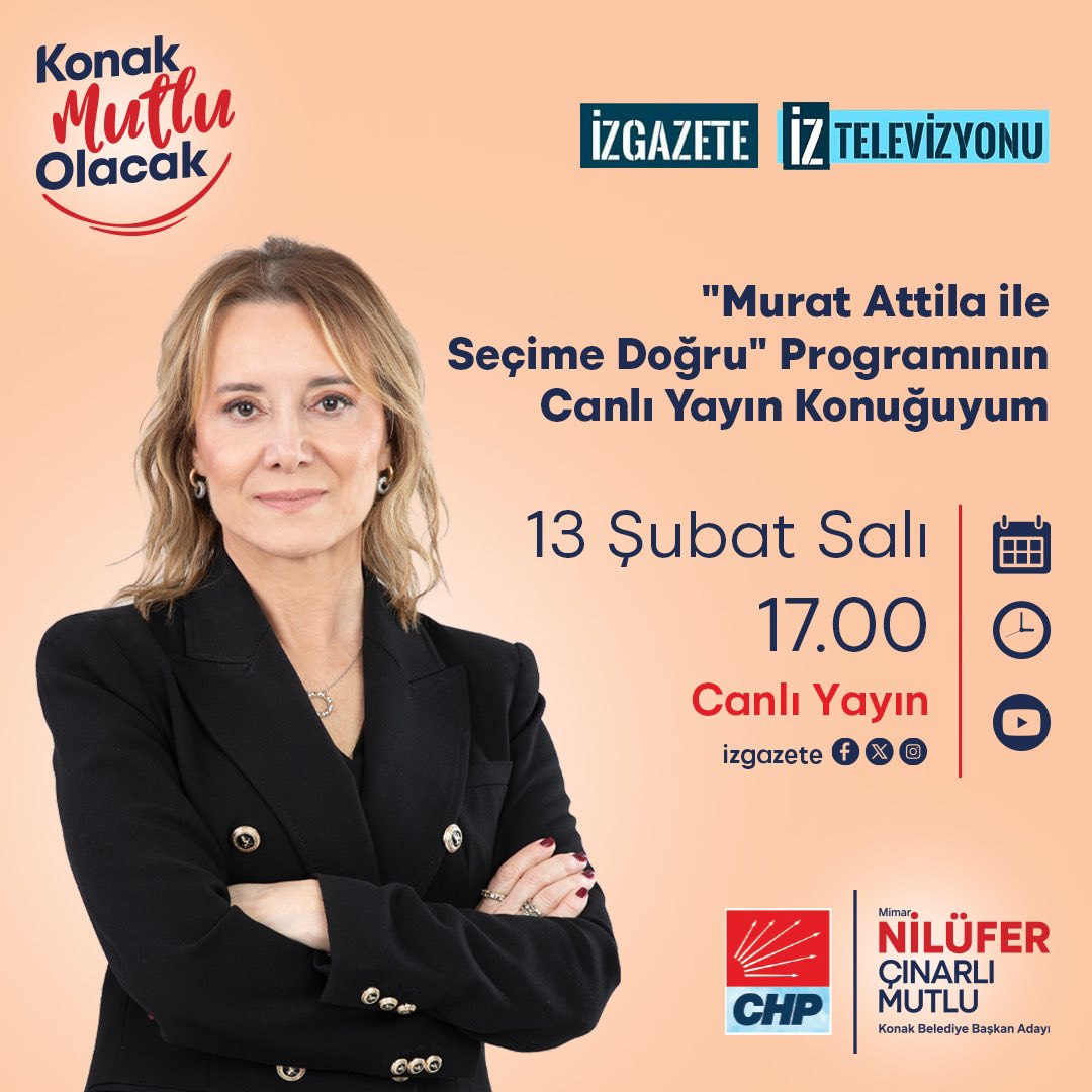 “Murat Attila ile Seçime Doğru” programının canlı yayın konuğuyum.

📆 13 Şubat Salı
⏰ 17.00
📡 İz Gazete YouTube