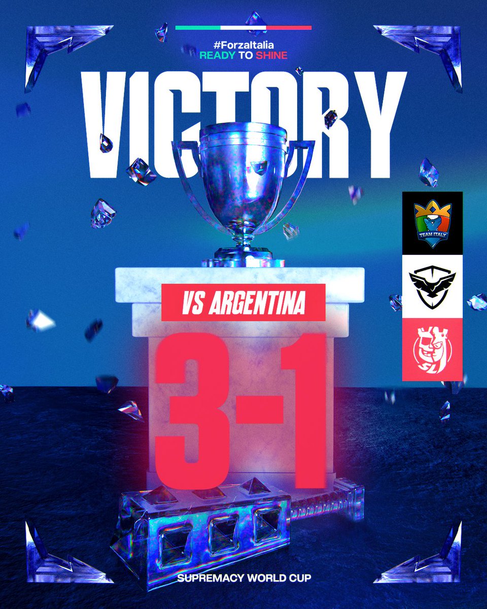Nazionale Italiana CR (@nazionaleitacr) on Twitter photo TOP 4! ๐ฎ๐น
About last night ๐
We managed to defeat <a href="/SeleccionArgCR/">Sel. Argentina CR</a> for 3-1 in <a href="/CR_Supremacy/">Supremacy League</a> world cup๐
We are now in the semi-finals!
๐ฎ๐นโญ๏ธ <a href="/Davide_Rooney/">DavideRooney</a> 4-1
Great work by everyone, coaches and players. ๐๐
<a href="/TeamRussiaCR/">Team Russia</a> good luck ๐ซก TOP 4! ๐ฎ๐น
About last night ๐
We managed to defeat <a href="/SeleccionArgCR/">Sel. Argentina CR</a> for 3-1 in <a href="/CR_Supremacy/">Supremacy League</a> world cup๐
We are now in the semi-finals!
๐ฎ๐นโญ๏ธ <a href="/Davide_Rooney/">DavideRooney</a> 4-1
Great work by everyone, coaches and players. ๐๐
<a href="/TeamRussiaCR/">Team Russia</a> good luck ๐ซก