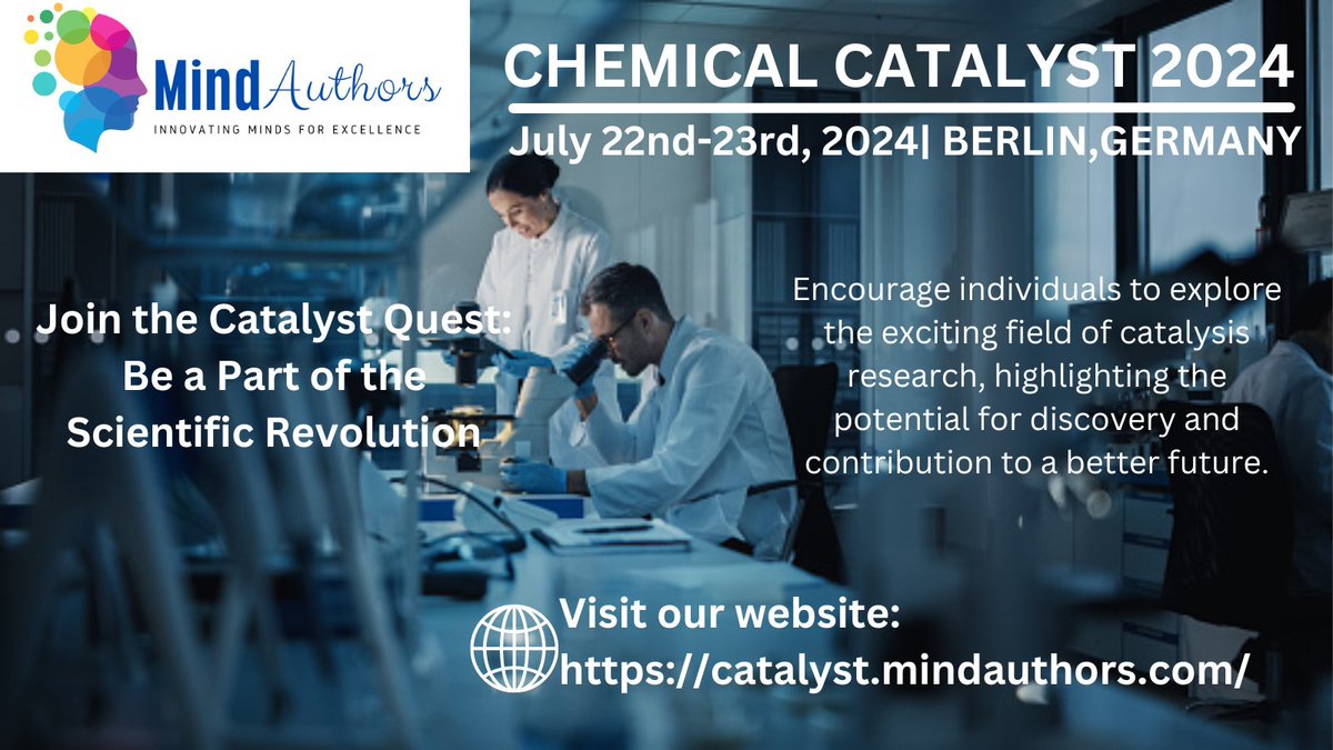 Excited to explore the future of #catalysis &amp; #chemicalengineering at #ChemicalCatalyst2024 (July 22-23, Berlin)? This prestigious event brings together innovators, researchers, and industry leaders to push boundaries and drive progress. Be part of it! catalyst.mindauthors.com