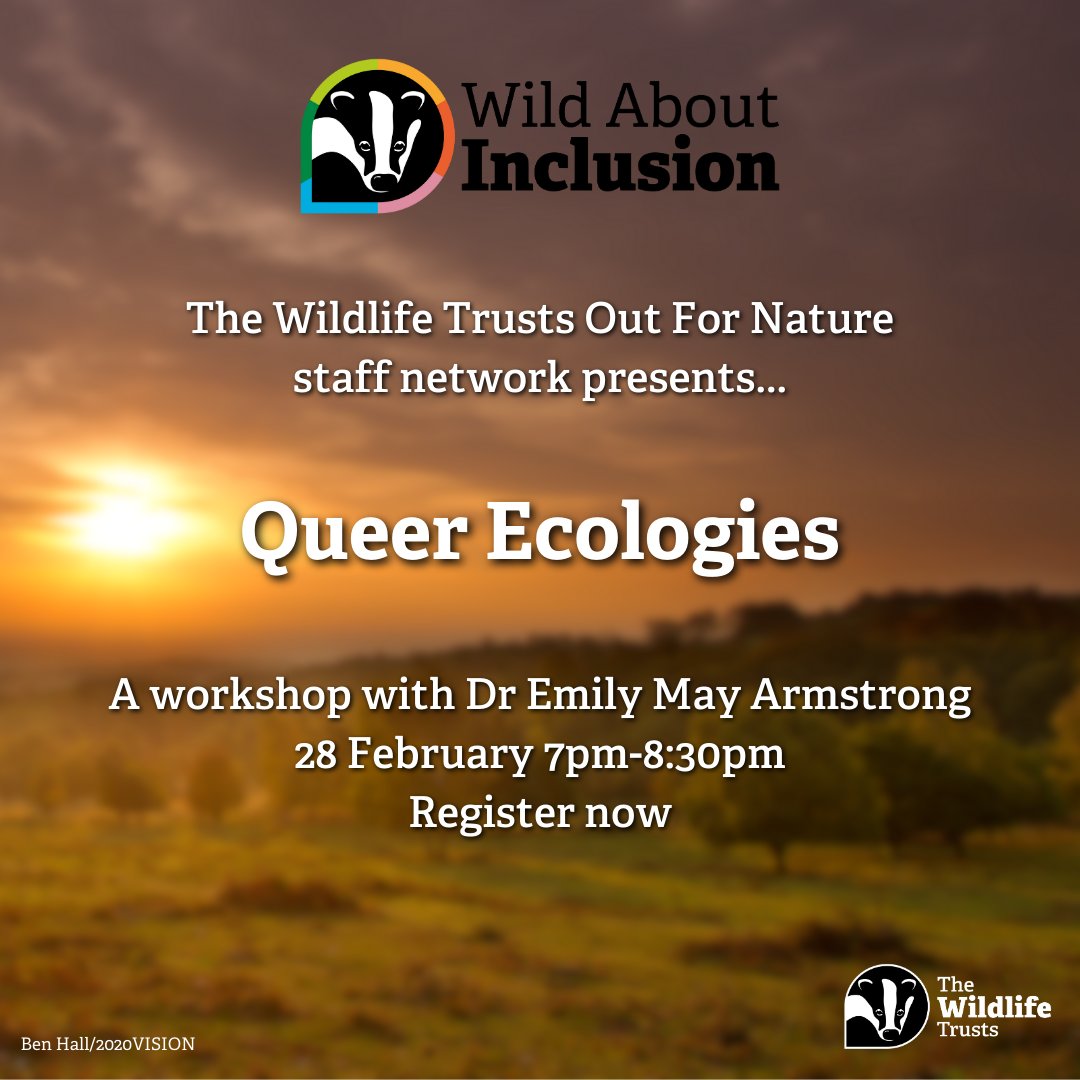 For this year’s LGBTQ+ History Month, The Wildlife Trusts are hosting a very special workshop. Join us on Feb 28 at 7pm with @emilyxarmstrong as we delve into the world of Queer Ecology. 🏳‍🌈 Register for free now 👉 wtru.st/OutForNature