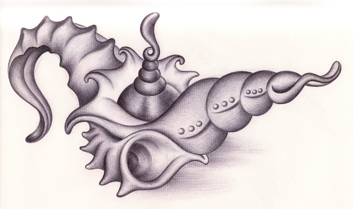 “Alaaddin’in sihirli lambası”. İnsanlığın en kadim arayışıdır aydınlık. Deniz kabuklarından bir lamba yapılsaydı nasıl olurdu? Sorunun cevabı için bir tasarım denemesi. Teknik: A4 kağıt üzerine siyah tükenmez kalem. #DARKWHITE III Oslo’da grafill.no