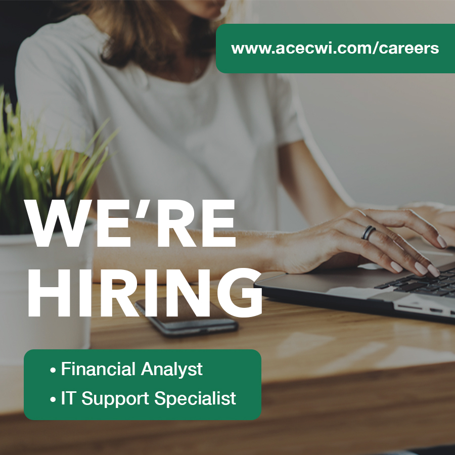 We're #hiring! Join our team by applying for one of our open positions:

🖥 IT Support Specialist - Apply by March 15
💰 Financial Analyst - Apply by March 22

Visit our website to learn more about each job and to apply 👉 acecwi.com/careers