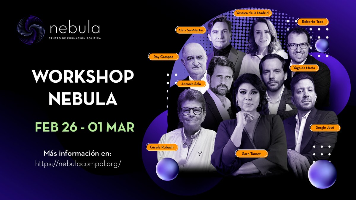 nebulacompol's tweet photo. ¡Explora el futuro de la #comunicaciónpolítica del 26 de Febrero al 01 de Marzo! 🚀✨vive un evento extraordinario donde los #líderesvisionarios se reúnen para explorar las #estrategias más avanzadas ¡Inscríbete ahora! 
💻Más información: https://t.co/i8gtKYGTga https://t.co/KhLqDqTASg
