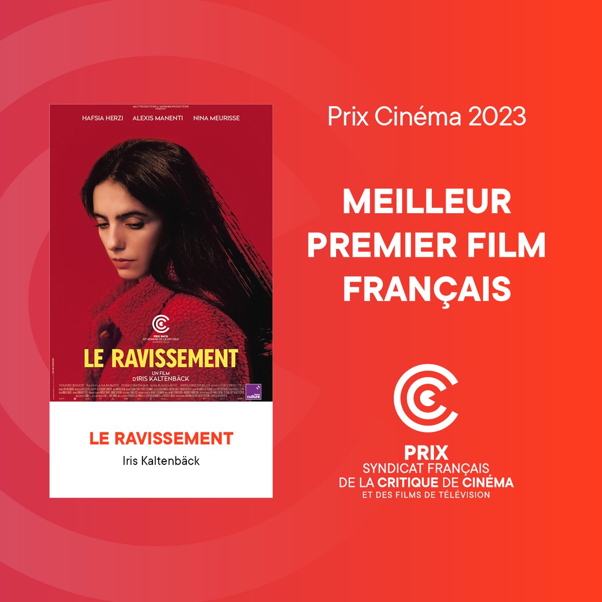 🏆 Le Prix du Meilleur Premier Film Français est décerné à LE RAVISSEMENT d’Iris Kaltenbäck ! <a href="/diaphana/">Diaphana</a> <a href="/mactproductions/">Gambler</a> #SFCC2023
