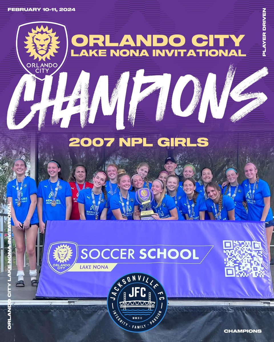 jacksonville_fc's tweet photo. Congratulations to our 2007 NPL Girls and Coach Sean are taking home the cup at the Orlando City Lake Nona Invitational this past weekend. Well done to our girls and their families!!! Keep up the great work!!!

#PlayerDriven #904JFC https://t.co/cQg95D3qhw