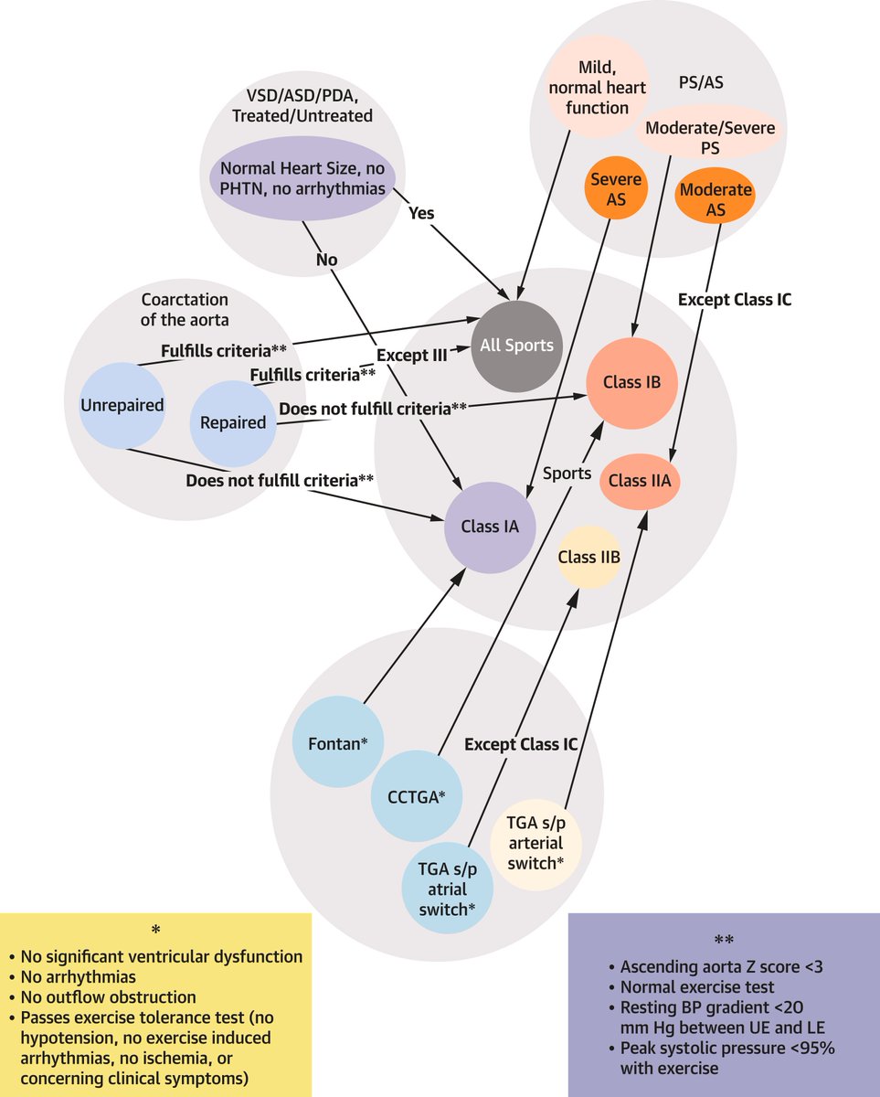 📌Participation in Competitive Sports by 👥w/ Congenital Heart Disease 
AHA/ACC vs EAPC/ESC/AEPC #Guidelines Comparison

#CHD