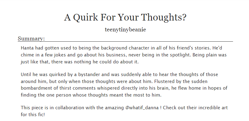 teenytinybeanie's tweet photo. I had the pleasure of writing a fluffy, smutty, quirk mishap srrk fic for the @SCellobration bang! im so thankful that I got to partner with @whatif_danna as well, so be sure to keep an eye out for their art!

ao3 below https://t.co/xAfUoVIMce