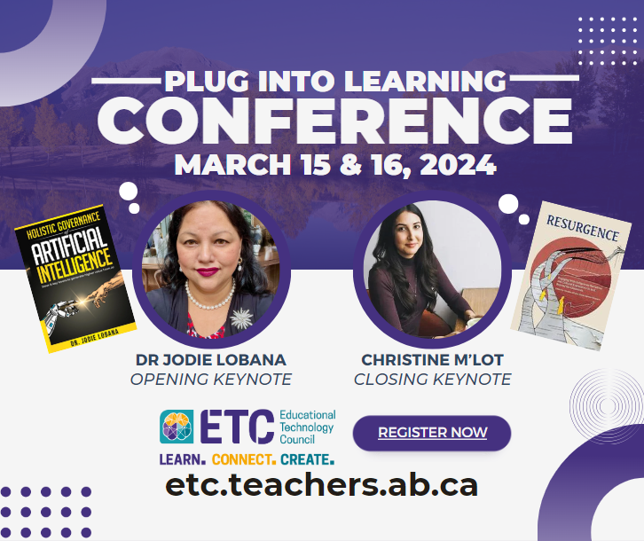 🌟 Join #PlugIntoLearning2024 in Canmore, Mar 15-16!

@jodielobana on AI in education.
@christinemlot on indigenous perspectives.
A transformative experience with leading educators awaits!

🔗 bit.ly/plugintolearni…

Don't miss out! #EdTech #AIinEducation #IndigenousEducation