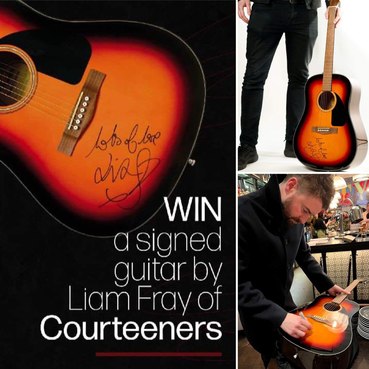 COURTEENERS WIN a one of a kind Fender acoustic guitar signed by the Courteeners singer-songwriter Liam Fray, personally inscribed with the words, ‘Lots of Love, Liam Fray.’ crowdfunder.co.uk/p/courteeners-… @What_Liam_Said #Courteeners