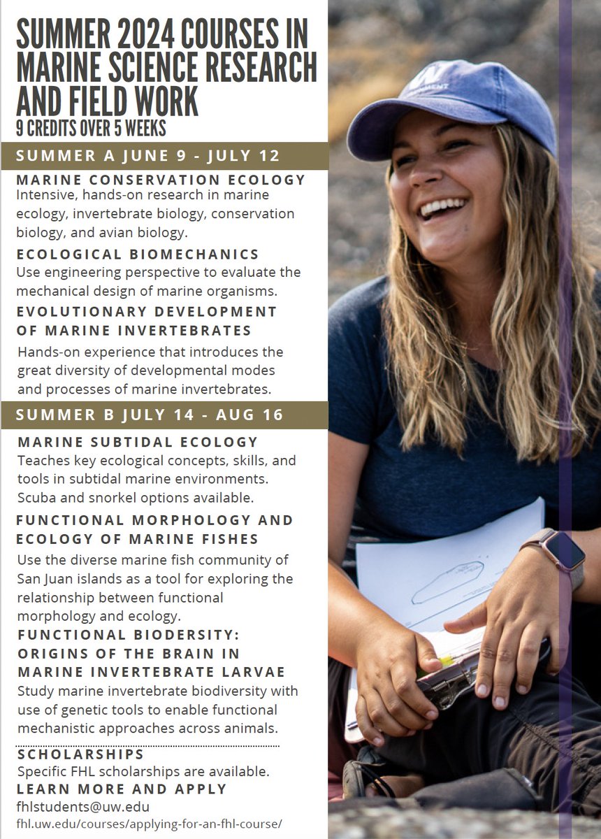 Looking to get hands-on experience in marine ecology and conservation biology? Check out the Marine Conservation Ecology class that I am co-teaching this summer at Friday Harbor Labs. Spend 5 weeks on San Juan Island living, eating and breathing marine biology! <a href="/MarineBiol_FHL/">Friday Harbor Labs</a>