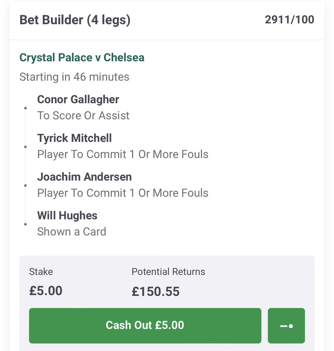 beck_builder's tweet image. Betbuilder #CRYCHE ⚽️