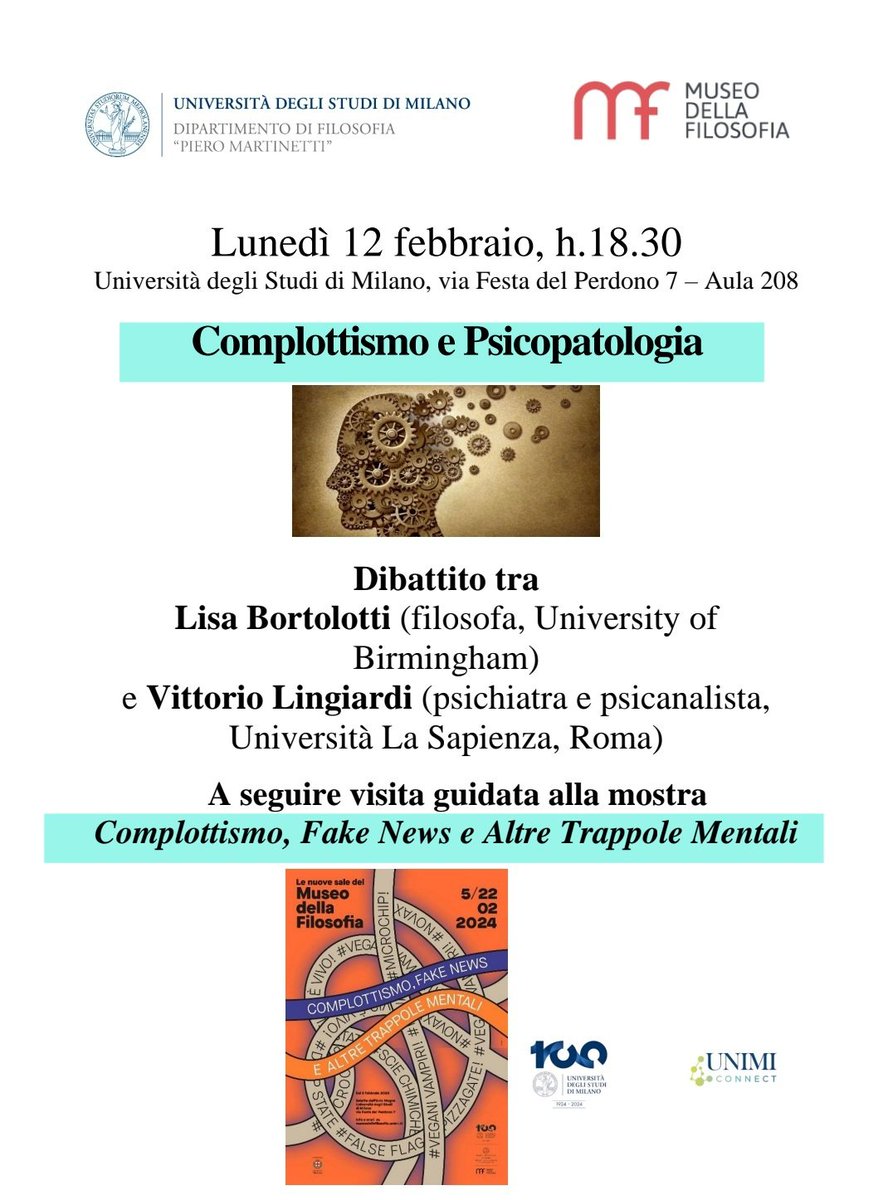 𝐅𝐫𝐚𝐣𝐞𝐬𝐞 :Quindi riassumendo, chi ha una opinione diversa è un complottista, e come tale ha una patologia psichiatrica. 👏 Vi prego continuate così, ci aiuterete a SVEGLIARE la gente su cosa la scienza è diventata.
Un giorno vi toccherà lo specchio❗️
lastatalenews.unimi.it/eventi/complot…