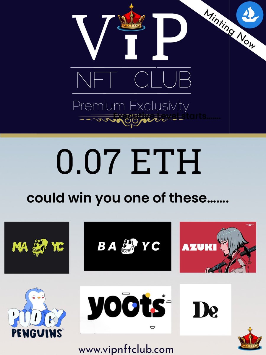 StSola's tweet photo. @Sartoshi0x The Alpha๐๐ผ
@VipNftClubx #VIPNFT
NFT mint is your membership
35 Weekly giveaways
2x yearly MAYC/BAYC giveaways
Mint price is .07eth
Currently for 48 hrs only reduced to .035 mint !!
Doxxed founder @_CryptoCulture https://t.co/jvolSGiuB7