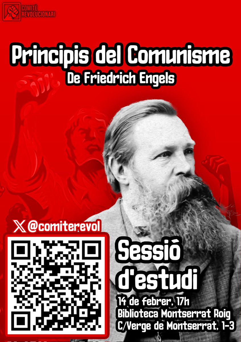 comiterevol's tweet photo. Us recordem que la PRIMERA sessió del grup d'estudi és aquest dimecres 14 DE FEBRER a les 17h, a la BIBLIOTECA MUNICIPAL MONTSERRAT ROIG a Sant Feliu de Llobregat! ⚠️ https://t.co/udPHdpuLsc