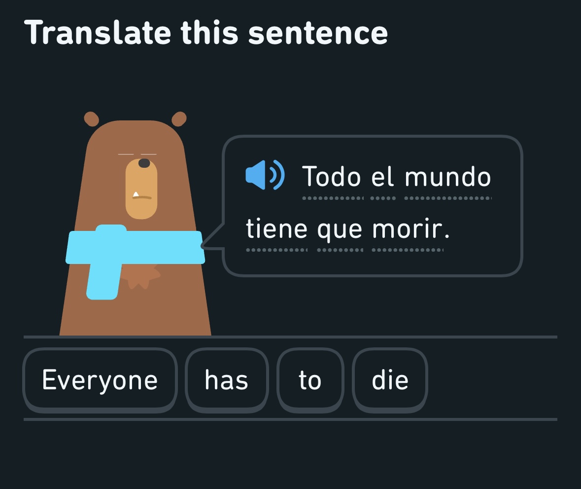 maxrgnt's tweet photo. everyone except art, that is @duolingo 👀 https://t.co/qgE8UEl7mI