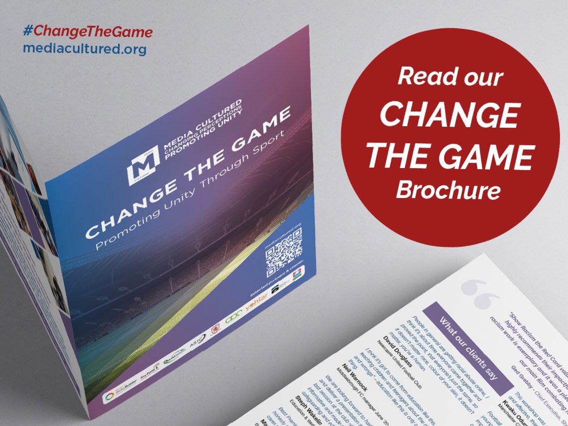 MediaCulturedUK's tweet image. Celebrating 10 years of promoting social unity through sports with our new #ChangeTheGame brochure! 🌟 Grateful for amazing feedback from top sports figures nationwide! Get your free copy &amp;amp; schedule a call/workshop, email: info@mediacultured.org

#ChangeTheGame #SportsForUnity