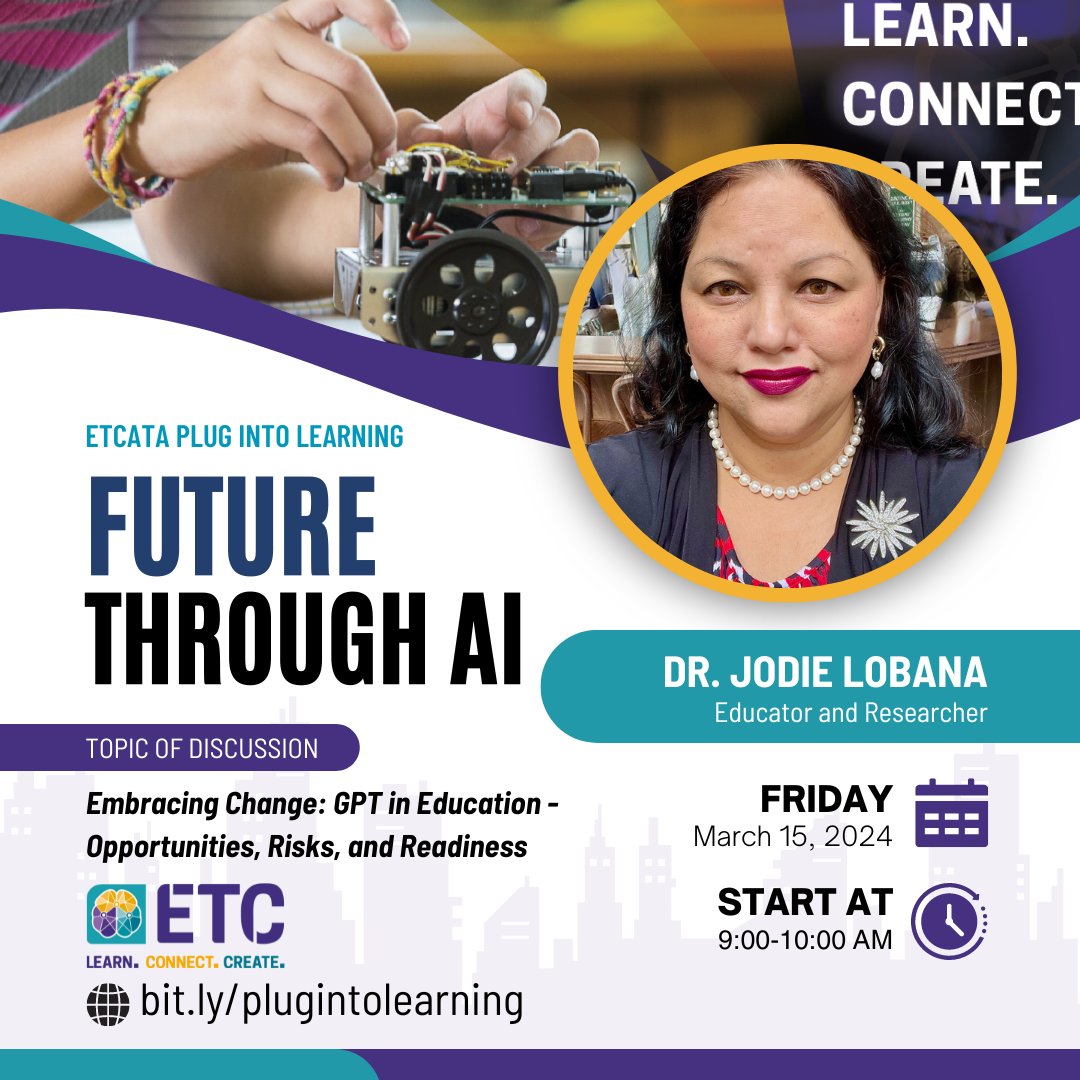 🌟 Excited to welcome @jodielobana to 'Plug Into Learning'! An expert in AI & IT, ready to inspire us with 'Future Through AI'. 📚💡

📅 Save the Date! 📍 Coast Canmore Hotel 🔗 bit.ly/plugintolearni…
#PlugIntoLearning2024 #AI #Innovation #abed #TechInEducation