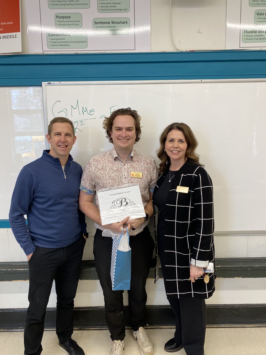 devon_middle's tweet photo. We had the pleasure of presenting 3 deserving teachers with their B contract today. We shared with the students that this is a big deal in the teacher world! Our 3 amazing teachers who have joined team DMS full-time are: Graham Rich, Isaac Phillips, and Travis Valanne. @ASD_West https://t.co/OVJ66G0HTO