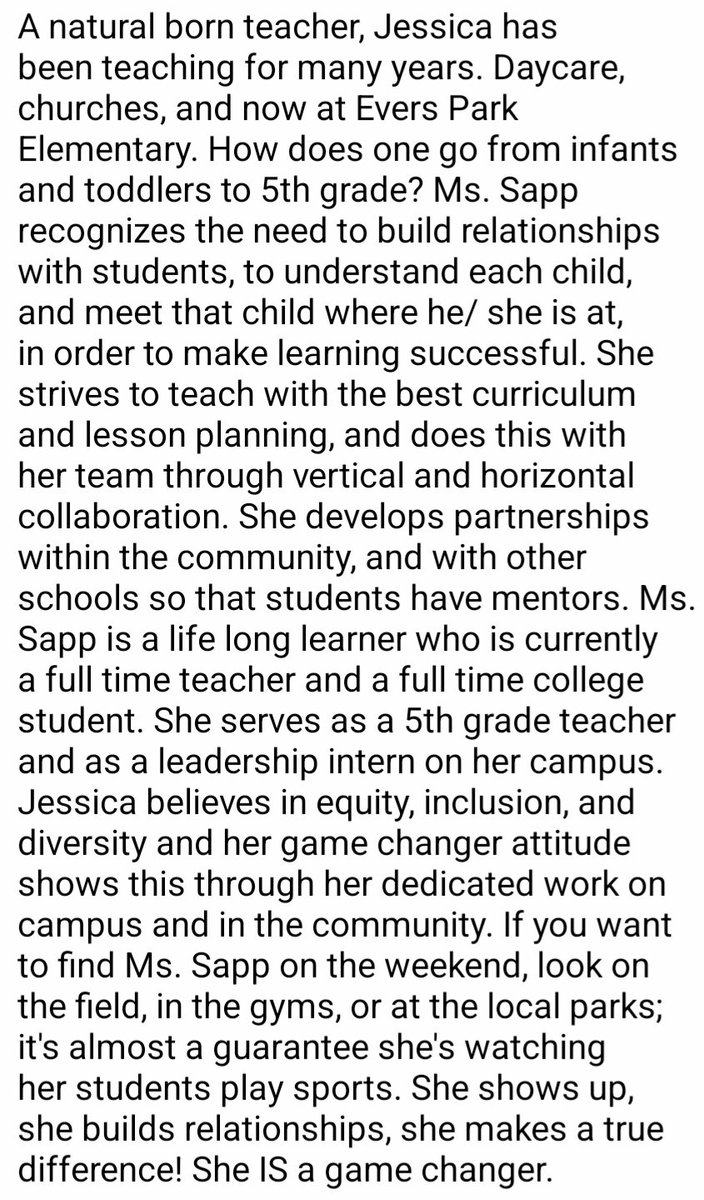 <a href="/EversParkElem/">EversParkElementary</a> <a href="/dentonisd/">Denton ISD</a> <a href="/e_staniszewski/">Erin Staniszewski</a> <a href="/NLGroup_LCOY/">National Life Group LifeChanger of the Year</a> <a href="/MsJessicaSapp/">Jessica Sapp</a>