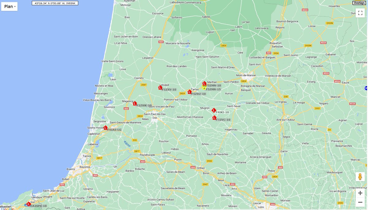 Création d'un LoRa/APRS Network Landais.

Bonjour à tous,
un petit post pour informer la communauté radioamateur du departement 40 et 'voisins' du 32, 33, 47, 64 et 65, de la mise en place d'un réseau APRS/LoRa fonctionnant en UHF sur 433.775 MHz.

Tous OMs/YLs bienvenus.
73