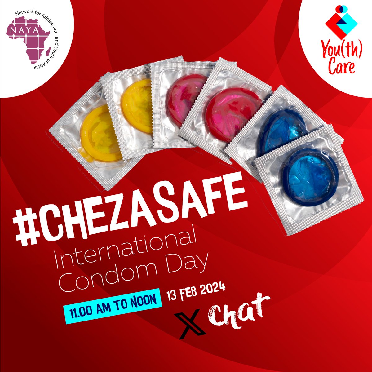 As you and your partner(s) plan to celebrate Valentine’s Day, a good way to celebrate your love for each other is to use condoms during sexual activities. Constant and correct use of condoms prevents pregnancies and S.T.Ds such as H.I.V./AIDS. #ChezaSafe @NAYAKenya