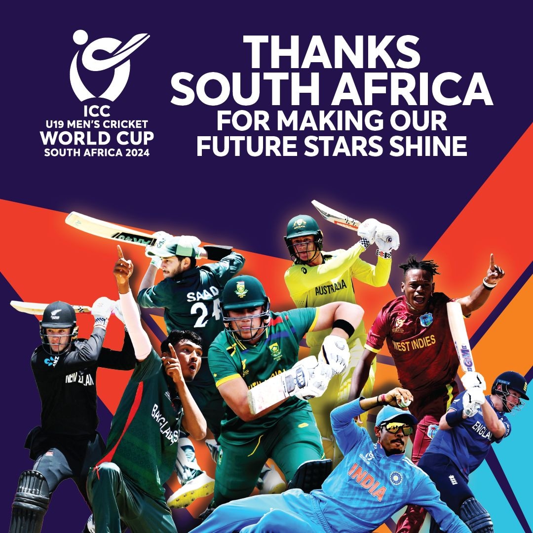 We came. We saw. We conquered 💪

What a beautiful tournament it was. On behalf of ICC and Cricket South Africa, we would like to thank you all for your support 🏏

#WozaNawe #BePartOfIt #U19WorldCup2024