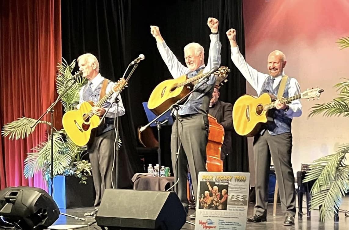 FL fans! ~ Monday, February 12, 2024 ~
THE FOLK LEGACY TRIO in concert tonight at a PI fav venue.  Burnt Store Presbyterian Church in Punta Gorda, FL.  Show at 7:15 p.m.
See you there!
#FolkLegacyTrio #Folk #Classics #OnTour #ProducersIncorporated