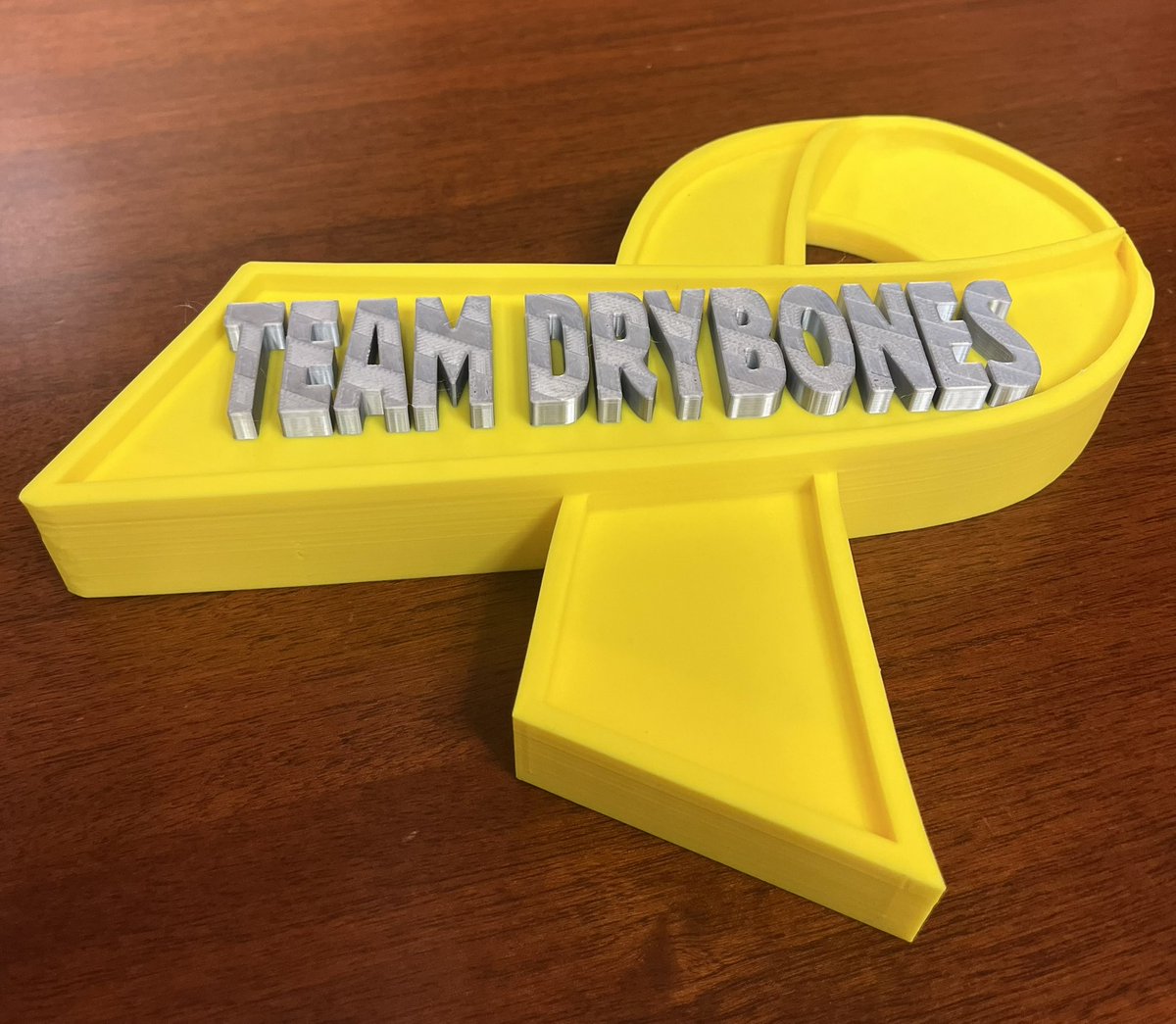 One of my sarcoma WARRIORS is a fan of 3D printing like me, made this custom design to promote this year’s @CureSarcoma race. Super cool!