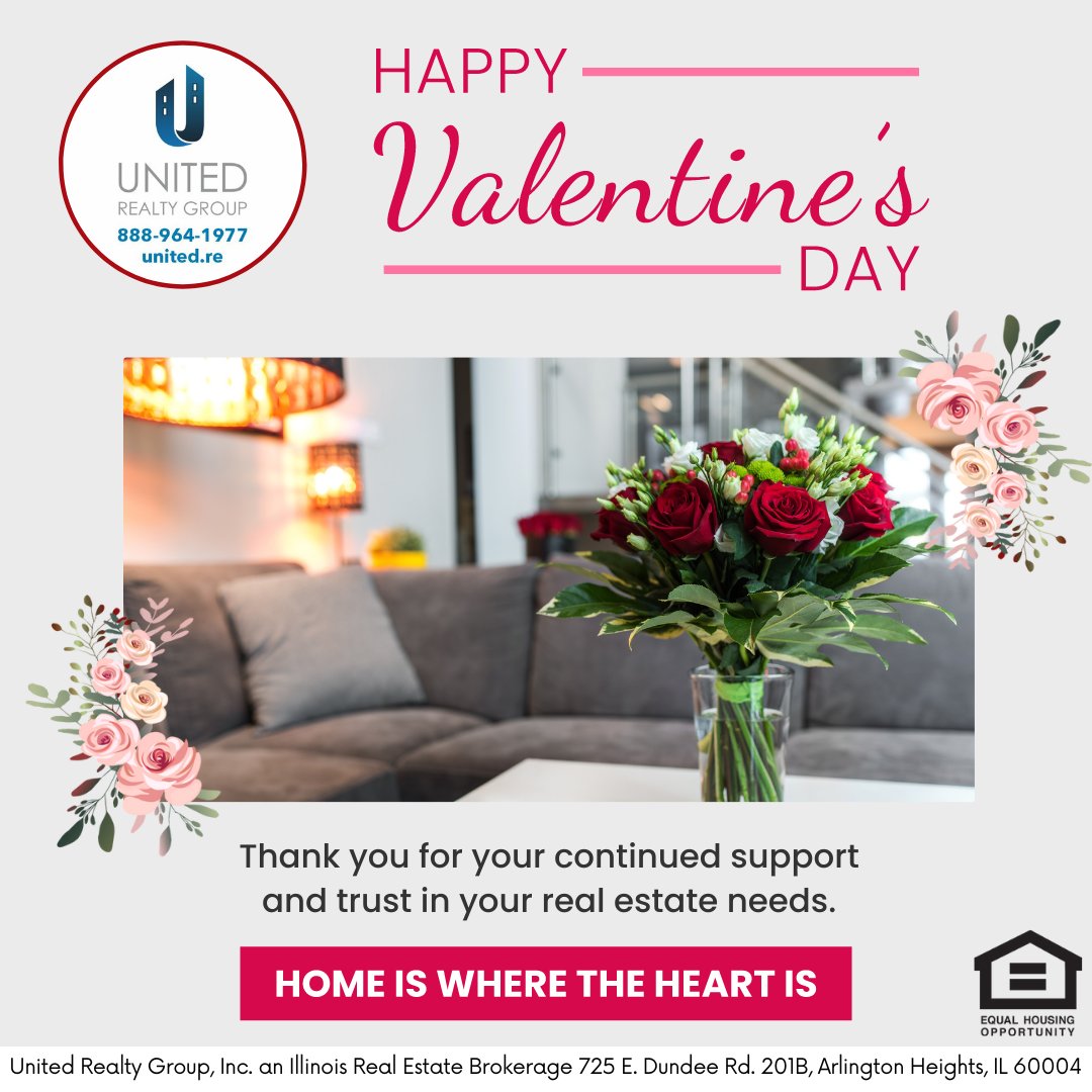 Happy Valentines Day from United Realty Group, an Illinois Real Estate Brokerage. 💌🍫💐🏡 #ValentinesDay2024 #Vday #UnitedRealtyGroup