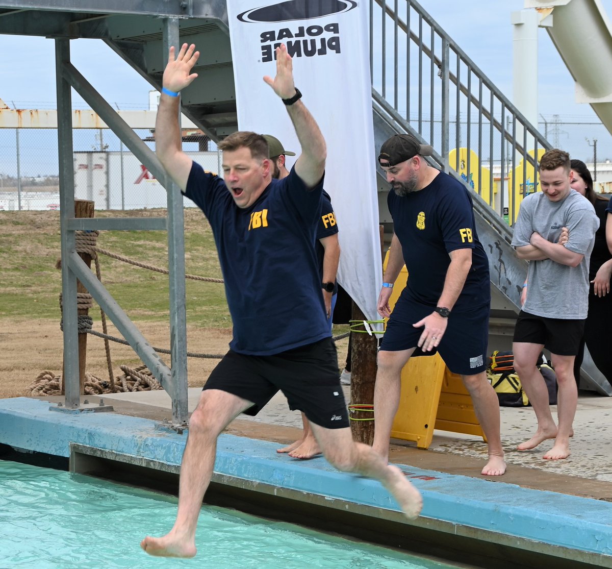 WE TOOK THE PLUNGE! Team #FBI braved the cold with hundreds of our metro law enforcement partners for the 2024 OKC Polar Plunge 🥶 #FreezinForAReason @sooklahoma