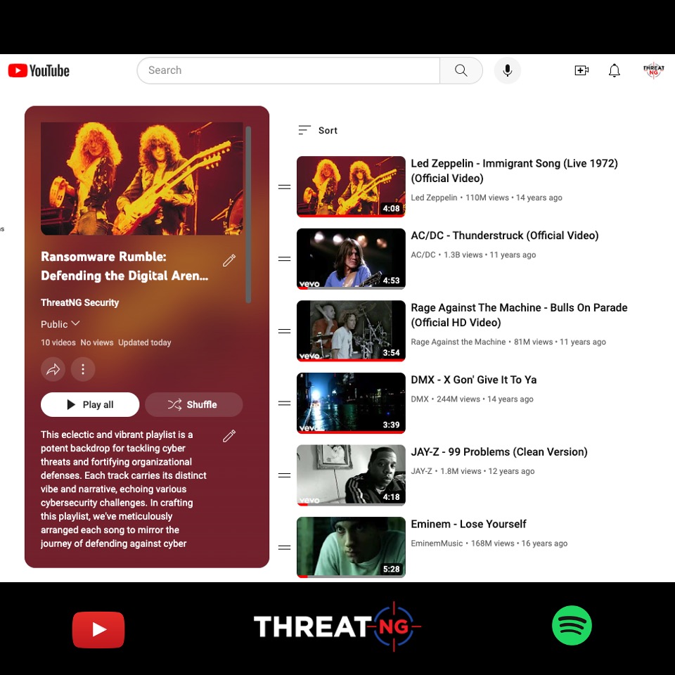 threatngsec's tweet photo. Check out our latest playlist at:
https://t.co/vmXeqCzKka
#AttackSurface #Cybersecurity #EASM #ExposureManagement #ExternalExposureManagement #Security #Ransomware #Journey #Queen #TheBeatles #Nirvana #MajorLazer #RansomwareAssessment #RanswomareSusceptibility https://t.co/42bWVwnpCW