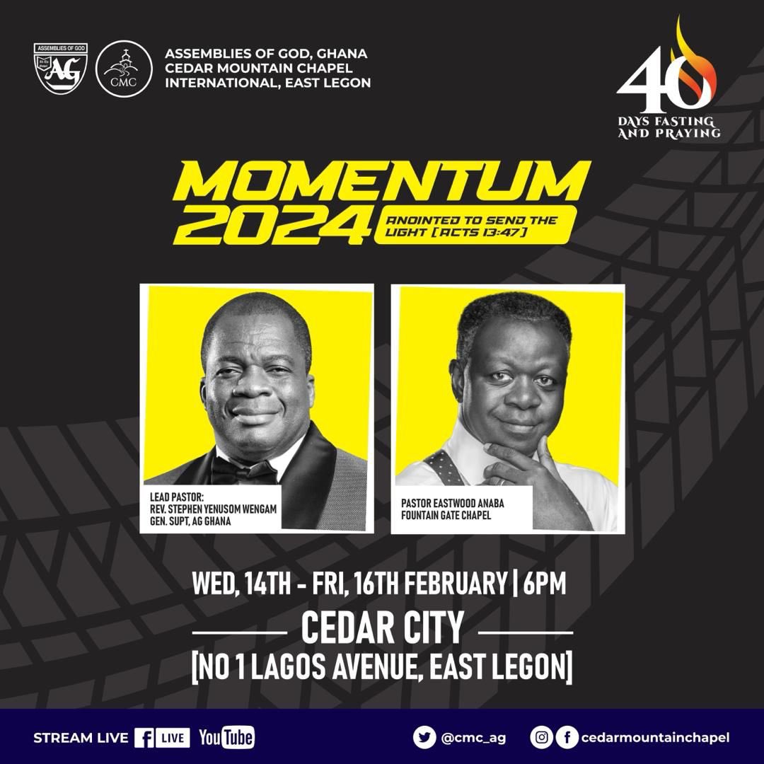 eastwoodanaba's tweet image. I look forward to ministering to you at Momentum 2024 at Cedar Mountain Chapel International Assemblies of God, East Legon.

Invite friends and family.