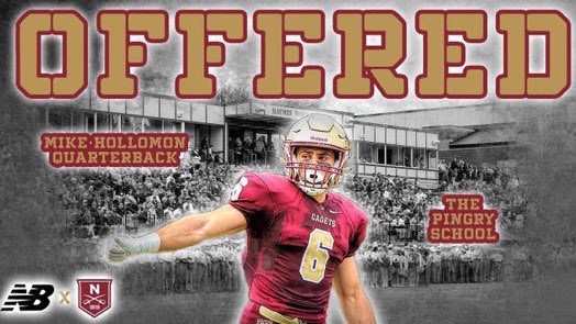 Mike Hollomon (@hollomonmike) on Twitter photo Blessed to have received an offer from <a href="/NorwichFB/">Norwich Football</a>! Thank you to <a href="/THEcoachRussell/">Bill Russell</a>, <a href="/CoachJohnsonOL/">𝘽𝙤𝙗𝙗𝙮 𝙅𝙤𝙝𝙣𝙨𝙤𝙣 𝙄𝙄𝙄</a>, <a href="/coachmevans/">Matt Evans</a>, and the rest of the staff for this honor! #RollWick
<a href="/EQBcoach/">EliteQB</a> <a href="/ArthurJPassaro/">Coach AJ Passaro</a> <a href="/Big_Blue_FB/">Pingry Big Blue Football</a> <a href="/mhollo67/">michael hollomon</a> Blessed to have received an offer from <a href="/NorwichFB/">Norwich Football</a>! Thank you to <a href="/THEcoachRussell/">Bill Russell</a>, <a href="/CoachJohnsonOL/">𝘽𝙤𝙗𝙗𝙮 𝙅𝙤𝙝𝙣𝙨𝙤𝙣 𝙄𝙄𝙄</a>, <a href="/coachmevans/">Matt Evans</a>, and the rest of the staff for this honor! #RollWick
<a href="/EQBcoach/">EliteQB</a> <a href="/ArthurJPassaro/">Coach AJ Passaro</a> <a href="/Big_Blue_FB/">Pingry Big Blue Football</a> <a href="/mhollo67/">michael hollomon</a>