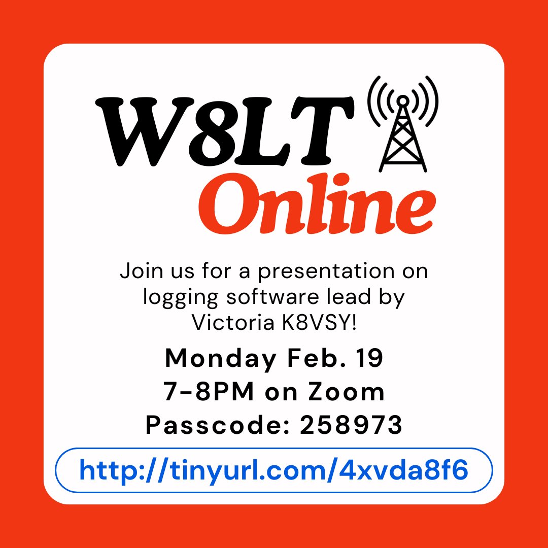 next club meeting is on "Logging Software" on Mon, Feb 19th, 7 PM (EST aka UTC-5) via Zoom

more details: u.osu.edu/w8lt/2024/02/1…

#Columbus #Ohio #OhioState #HamRadio #AmateurRadio #hamr #radio #electronics #DIY #logging #contacts #software #OSU #buckeyes #OSUbuckeyes #students