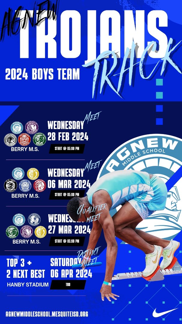 TrojanNationAMS's tweet photo. Boys Track Schedule ⬇️
#TrojanSPEED⚡️ https://t.co/uKSJyua1Fo